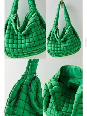 NWT Free People Quilted Carryall Tote - SOLD OUT Kelly Green Color